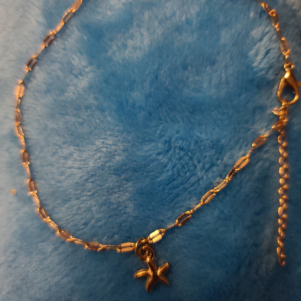 Starfish gold-tone bracelet anklet - Picture 1 of 2